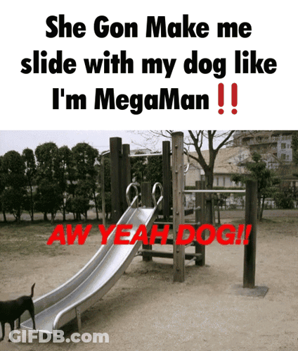 Person Sliding Down Slide Saying Sliding Into Your DMs GIF