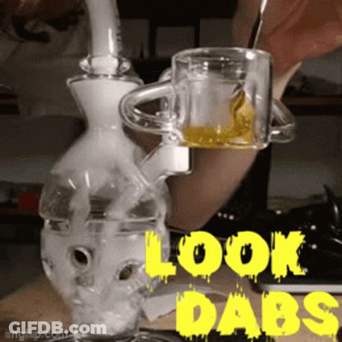 Person Smoking Bong Look Dabs In Yellow GIF