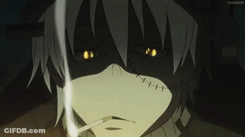Person Smoking With Glowing Eyes GIF