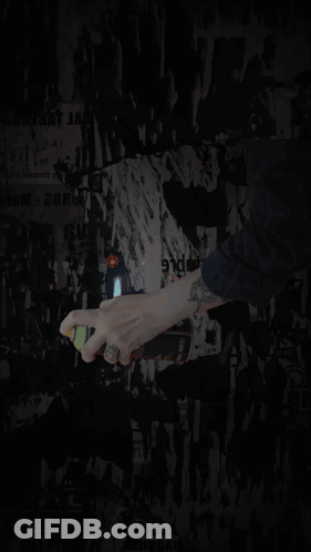 Person Spraying Paint On Wall With J-BL GIF