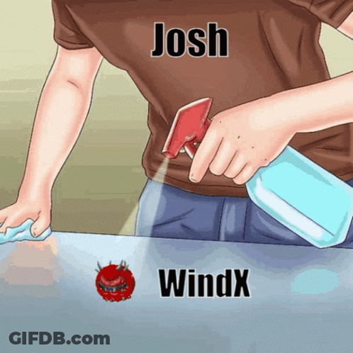 Person Spraying Red Object With Josh Windx GIF