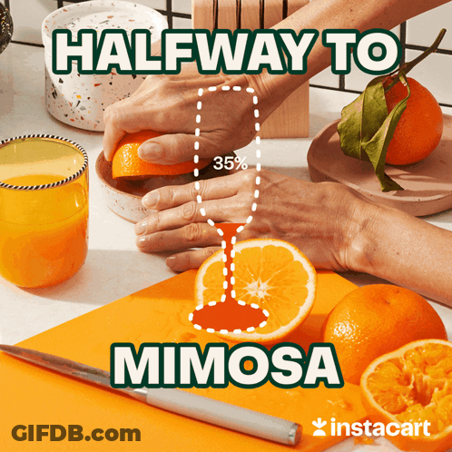 Person Squeezing Orange For Mimosa Instacart GIF