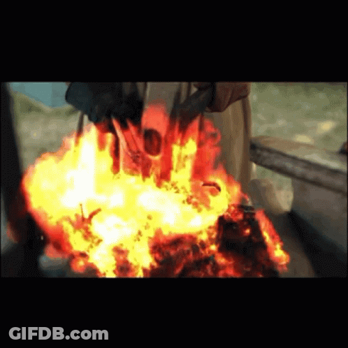 Person Standing Before Fireball GIF