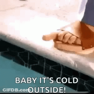 Person Standing By Pool Pointing At Water GIF