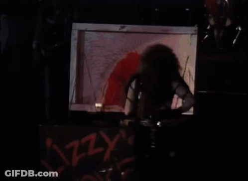 Person Standing In Front Of Box With Blood GIF