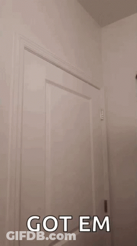 Person Standing In Front Of Door Saying Got Em GIF