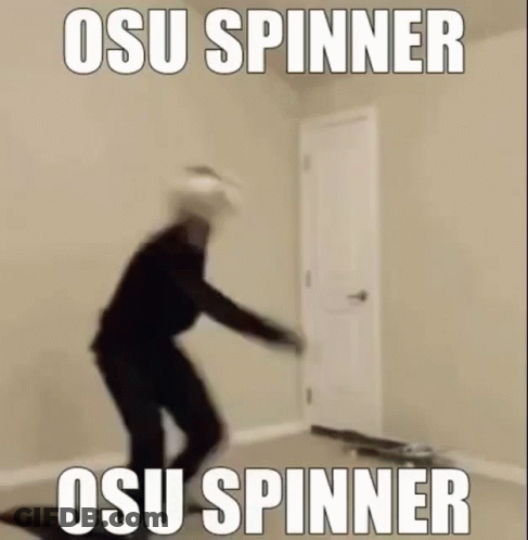 Person Standing In Front Of Door With Spinner GIF