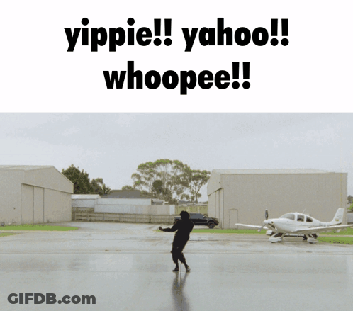 Person Standing In Front Of Plane Yahoo Whoopee GIF