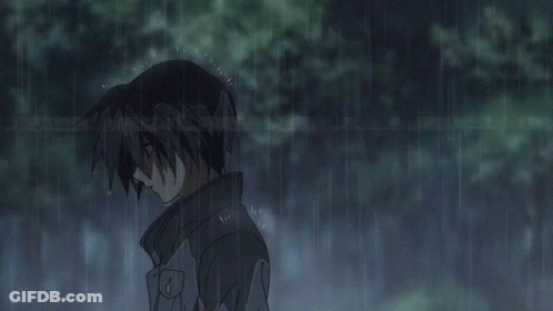 Person Standing In Rain With O Sleeve GIF