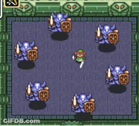 Person Standing In Room Surrounded By Demons GIF