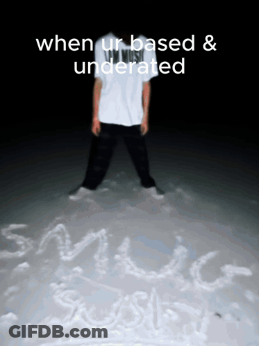 Person Standing In Snow With Music Written GIF