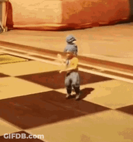 Person Standing On Checkered Floor GIF