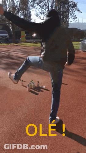 Person Standing On One Leg With Ole GIF