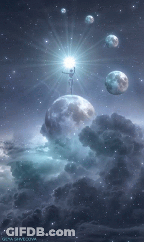 Person Standing On Planet Geya Shavecova GIF