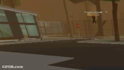 Person Standing On Tree In Video Game GIF