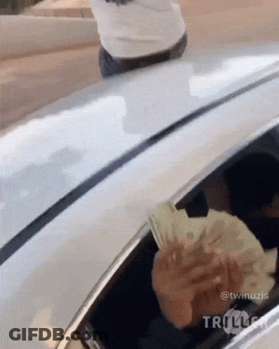 Person Standing On White Car GIF