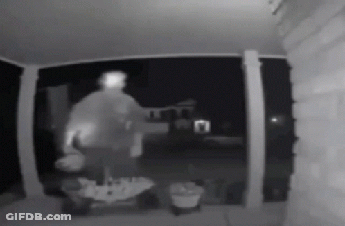 Person Standing Porch At Night GIF