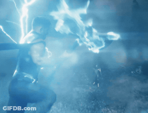 Person Struck By Lightning In Dark Room GIF