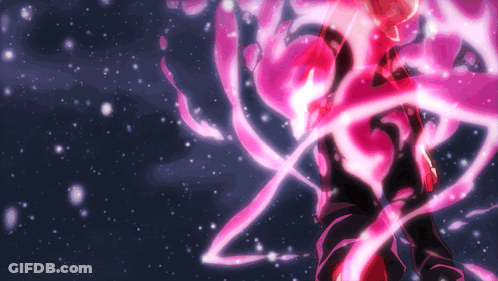 Person Surrounded By Pink Glowing Ribbon GIF