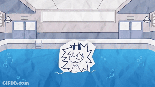 Person Swimming In Pool With Bubbles GIF