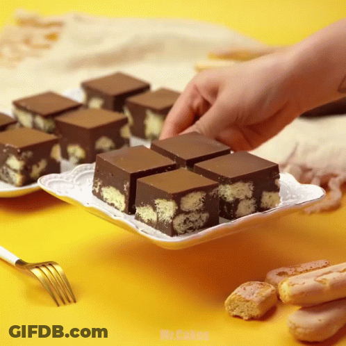 Person Taking Cake From Plate GIF