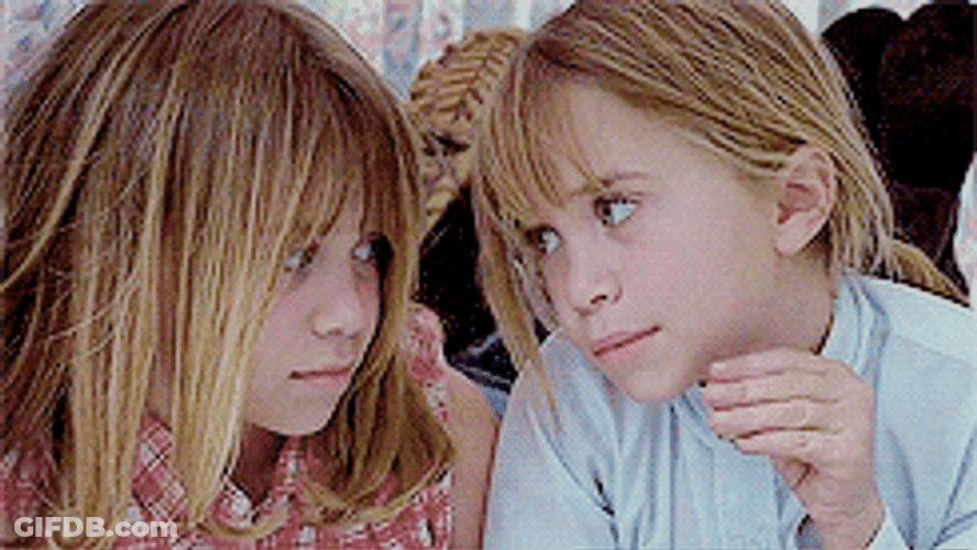 Person Talking To Mary Kate And Ashley Olsen So Boringly GIF