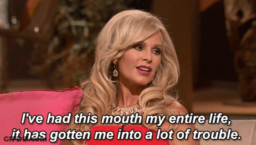 Person Talking To Tamra Judge About Her Life GIF