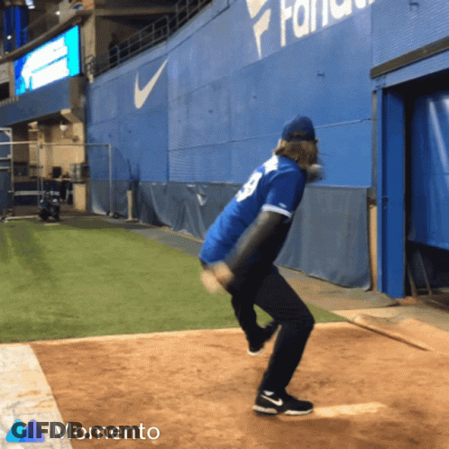 Person Throwing Baseball With Word Momento GIF