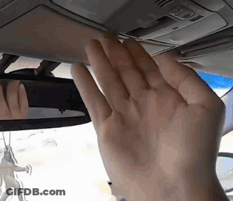 Person Touching Car Ceiling GIF