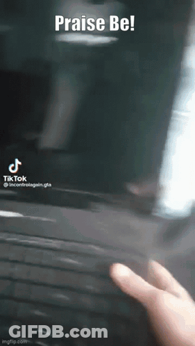 Person Touching Praise Be Screen GIF