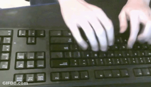 Person Typing On Keyboard Bottom Right Shift Key GIF