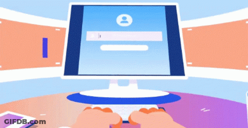 Person Typing On Keyboard In Front Of Computer GIF