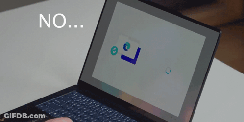 Person Typing On Laptop Saying No GIF