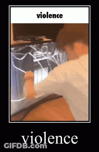 Person Using Computer Saying Violence GIF