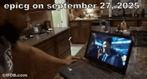 Person Using Laptop With September 27 2025 On Screen GIF