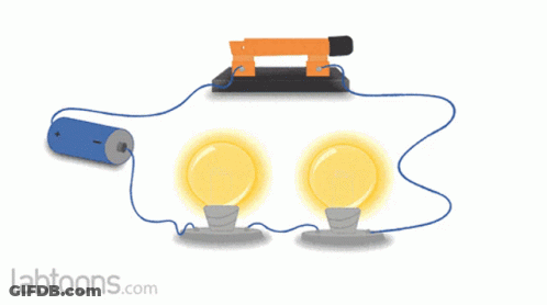 Person Using Pliers To Connect Light Bulbs Labtoons.com GIF