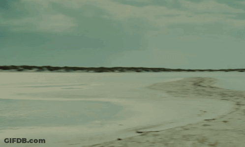 Person Walking Beach With Boat GIF