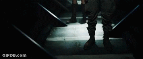 Person Walking Down Stairs GIF