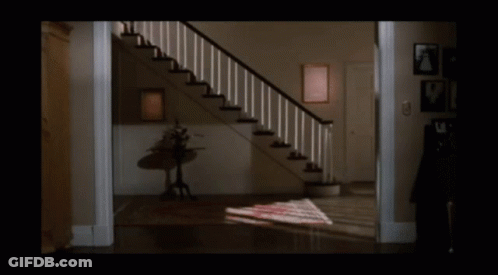 Person Walking Down Stairs GIF