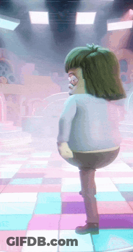 Person Walking Down Street With Tree GIF