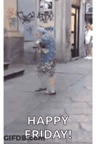 Person Walking Happy Friday GIF