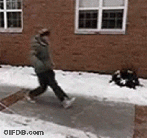 Person Walking In Snow GIF