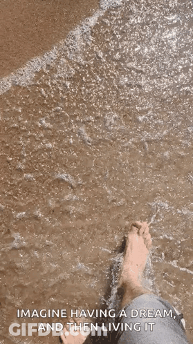 Person Walking In Water Imagine Having A Dream GIF