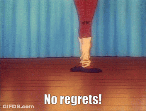 Person Walking Saying No Regrets GIF