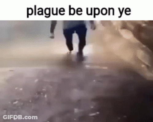Person Walking Sidewalk Plague Be Upon Ye GIF
