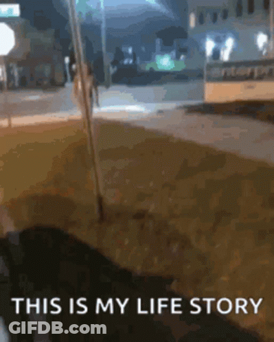 Person Walking Street At Night Saying This Is My Life Story GIF