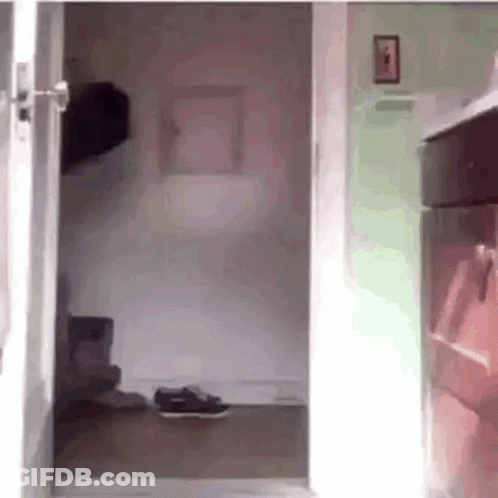 Person Walking Through Doorway GIF