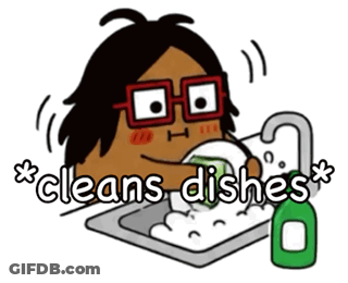 Person Washing Dishes Cleans Dishes GIF