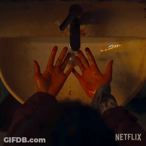 Person Washing Hands With Netflix GIF