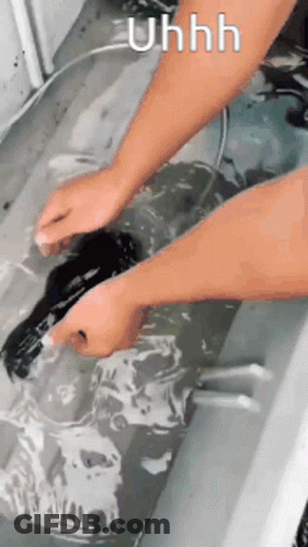 Person Washing In Bathtub Saying Uhhh GIF